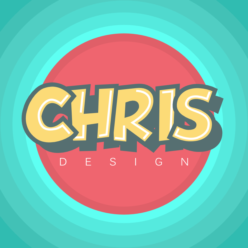 chris logo design cartoon Style looney toons