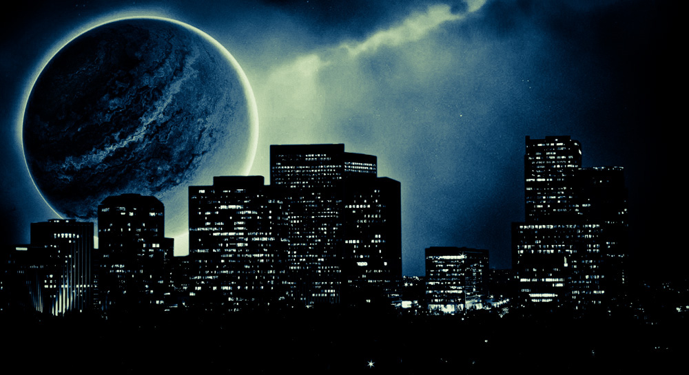 downtown  city  night  life  space  universe  moon  planet  stars  los  angeles