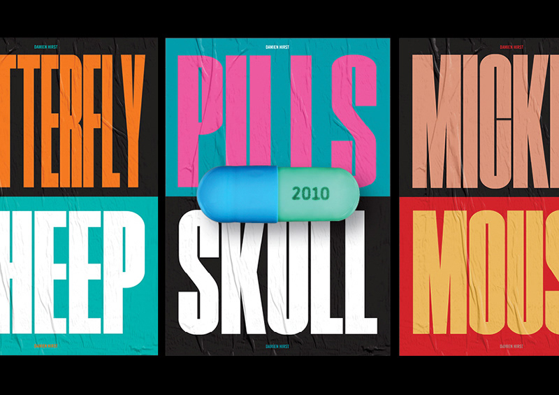 Damien Hirst art type typography   posters