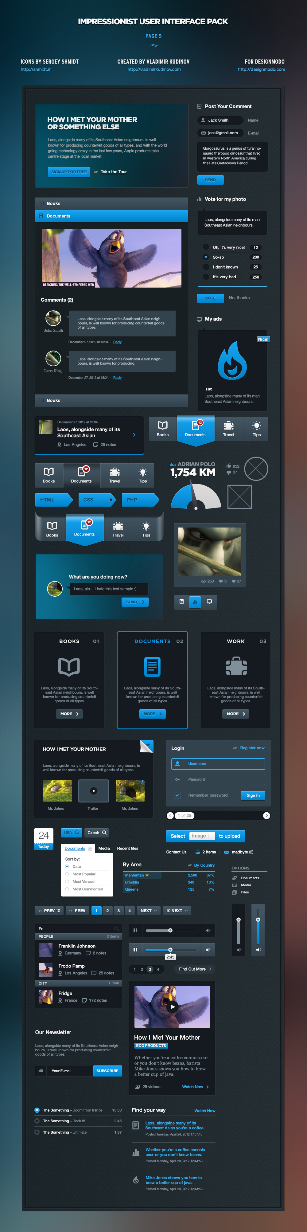 design UI Pack kit user interface Web component