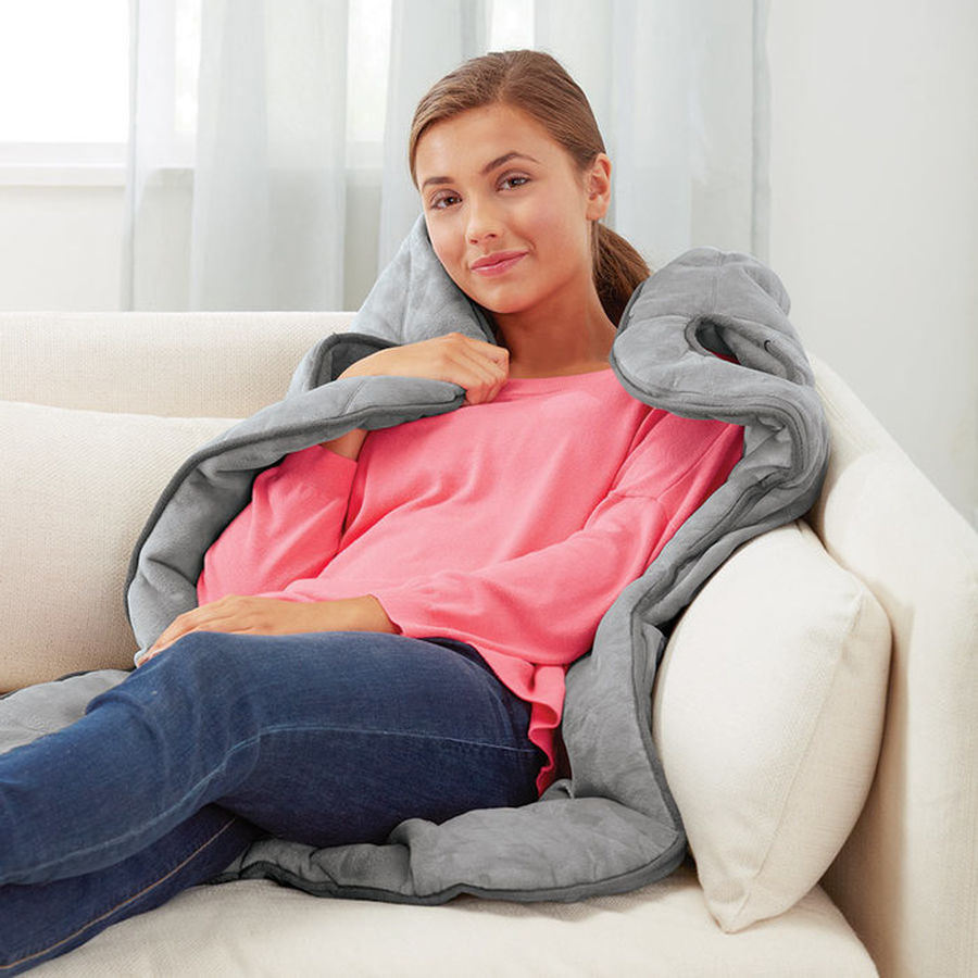design softgoods blanket massage plush fabric comfort brookstone pillow throw relax stitching gadgets vibrating Massager