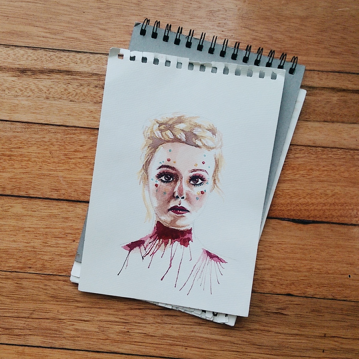 Stranger Things neon demon lily collins watercolor Paintings