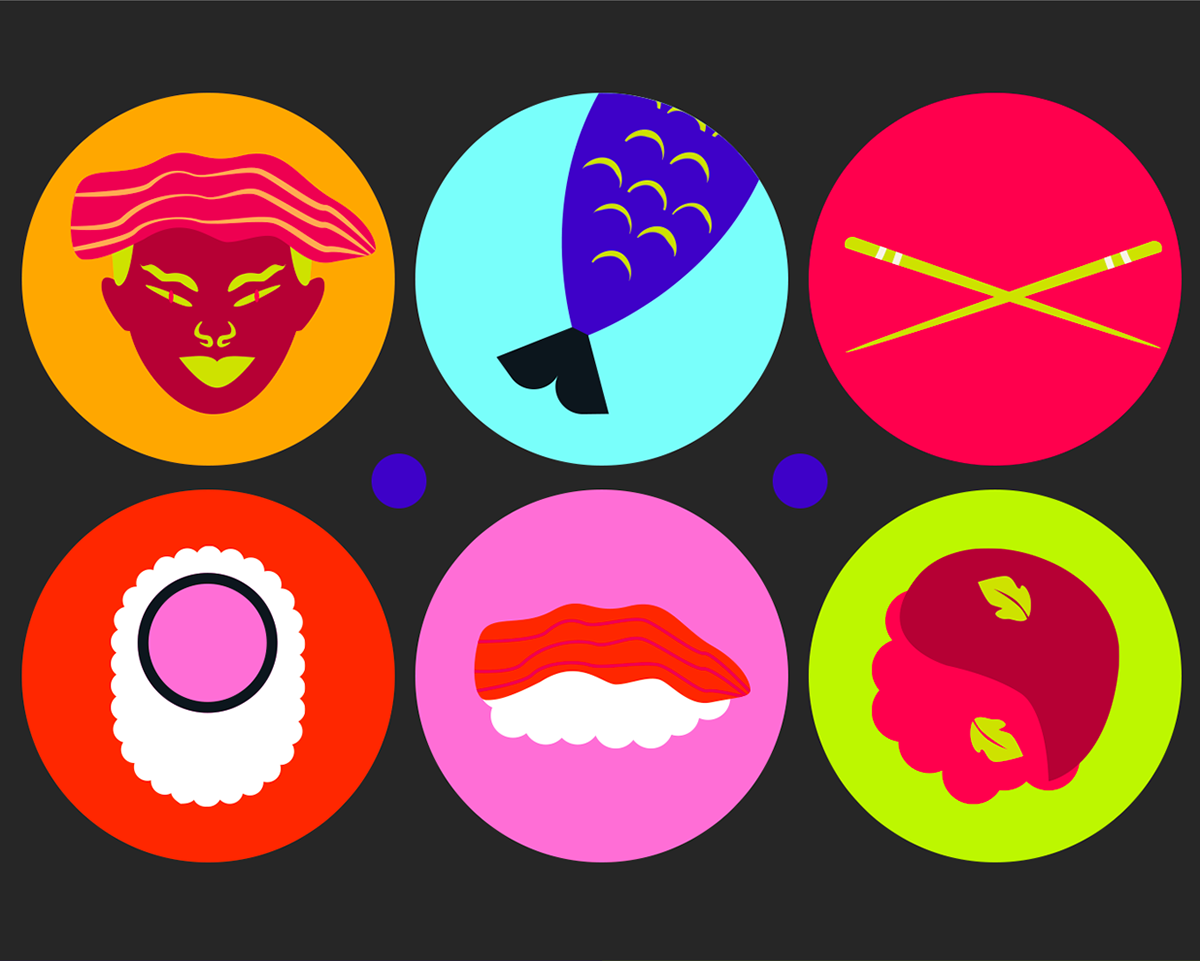 design branding  Branding design visual identity sushi restaurant restaurant Food  Logo Design Social media post adobe illustrator