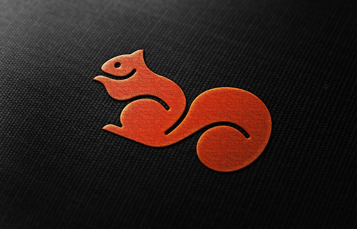 squirrel logo brending orange animal