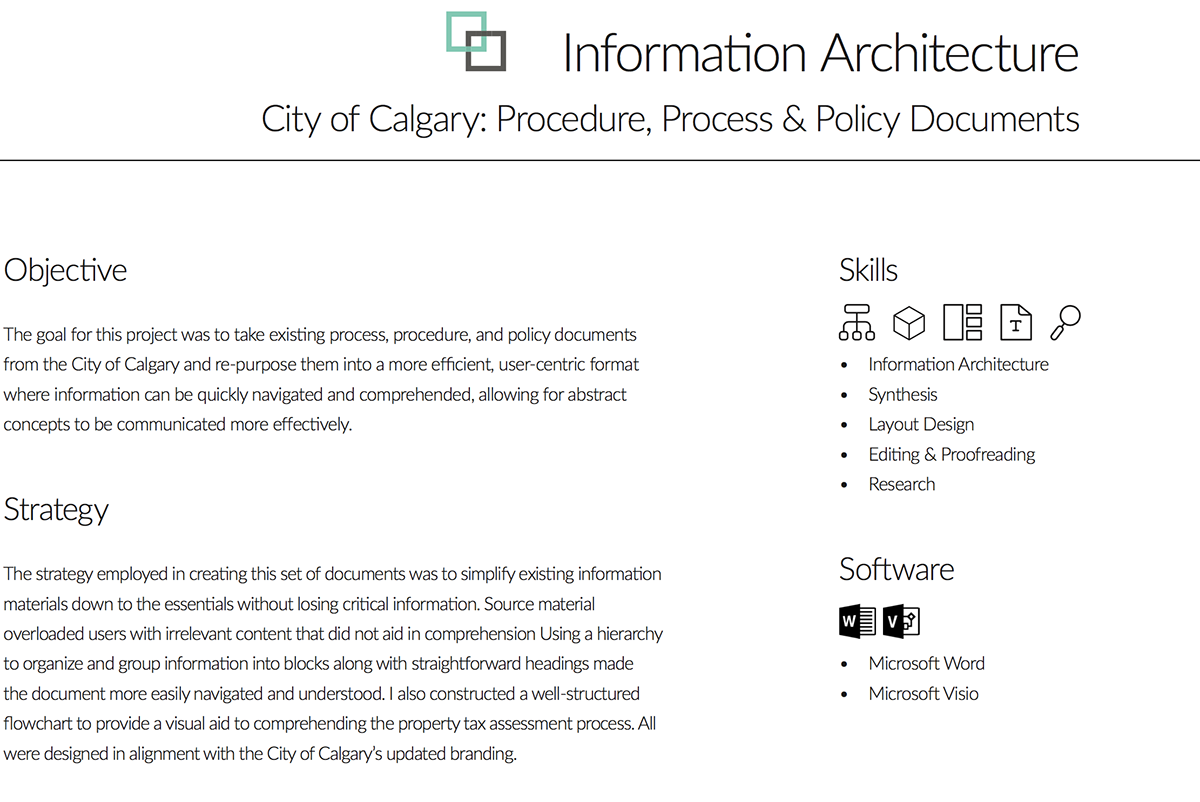 information architecture  procedure Policy process technical writing