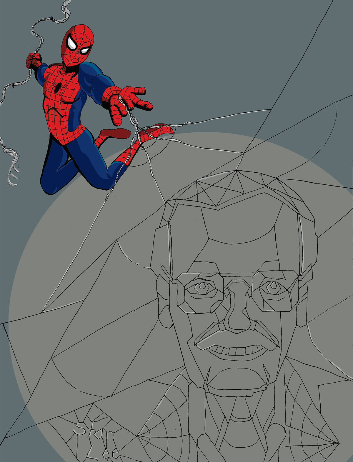 Stan Lee spiderman portrait