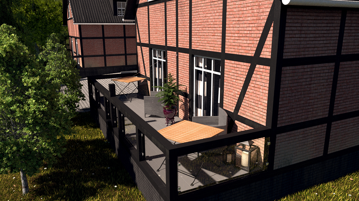 3D b3d CG visualization design house Visualisierung fachwerk Timber-frames