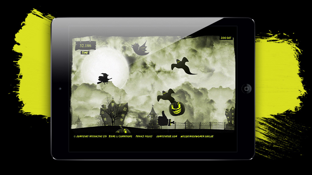 Jumpstart game Halloween spooky Fun witch UI Flappybird