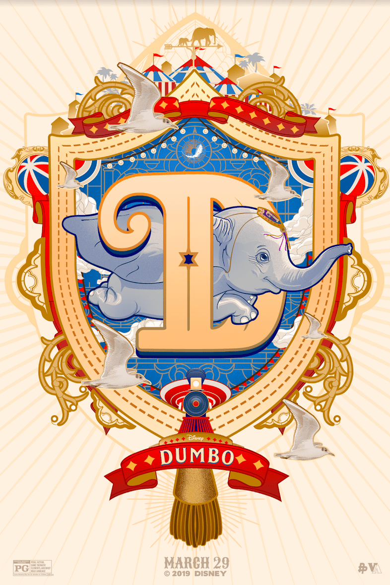 Movie Posters ILLUSTRATION  graphic design  Dumbo disney poster art adobe vector art