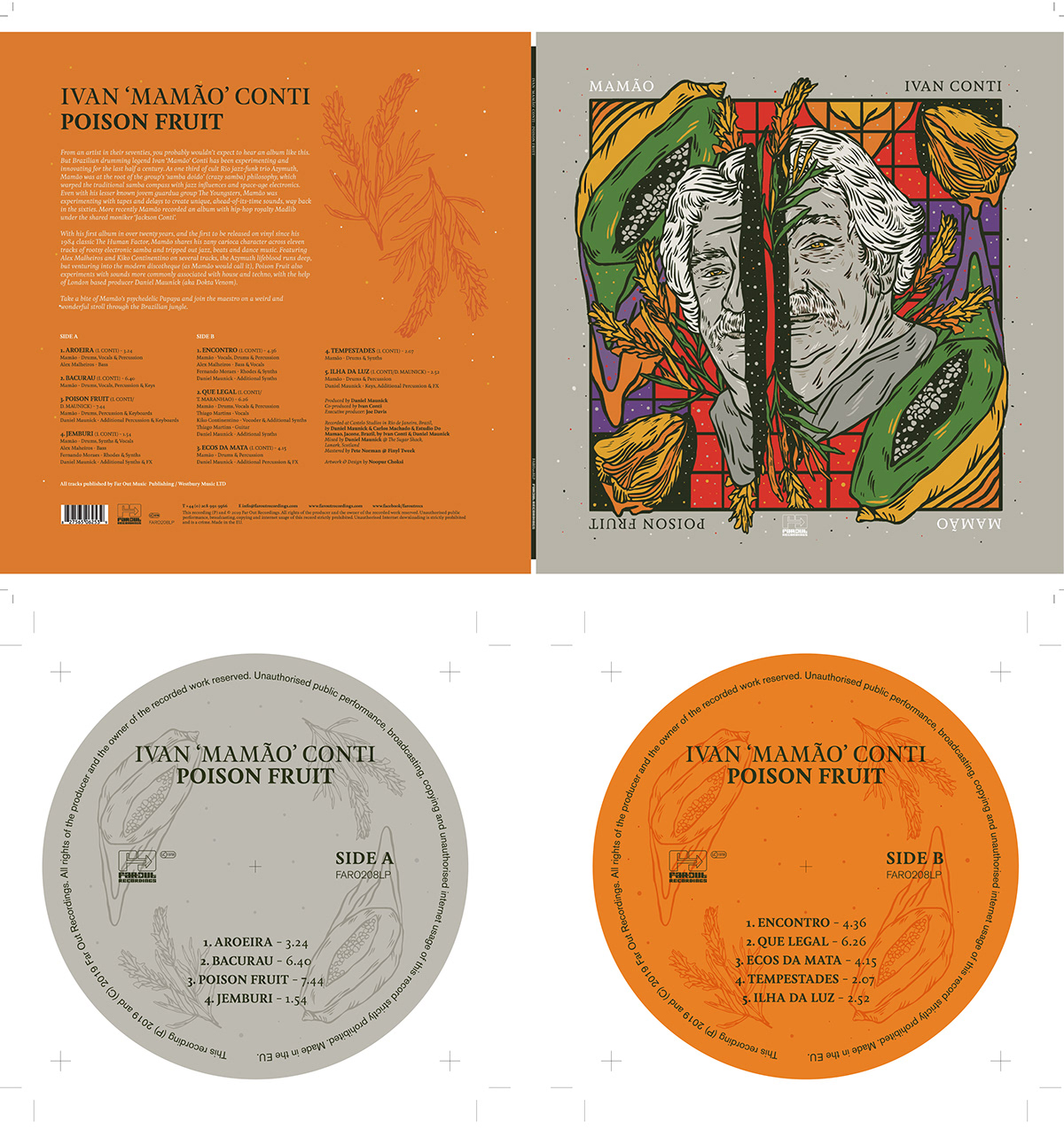 Album Brazil cd cover design graphic ILLUSTRATION  Layout Mamão vinyl