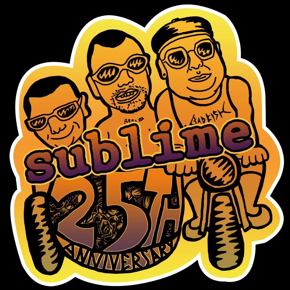 sublime SUBLIME25THANNIVERSARY logo caricature   bradley nowell artwork design