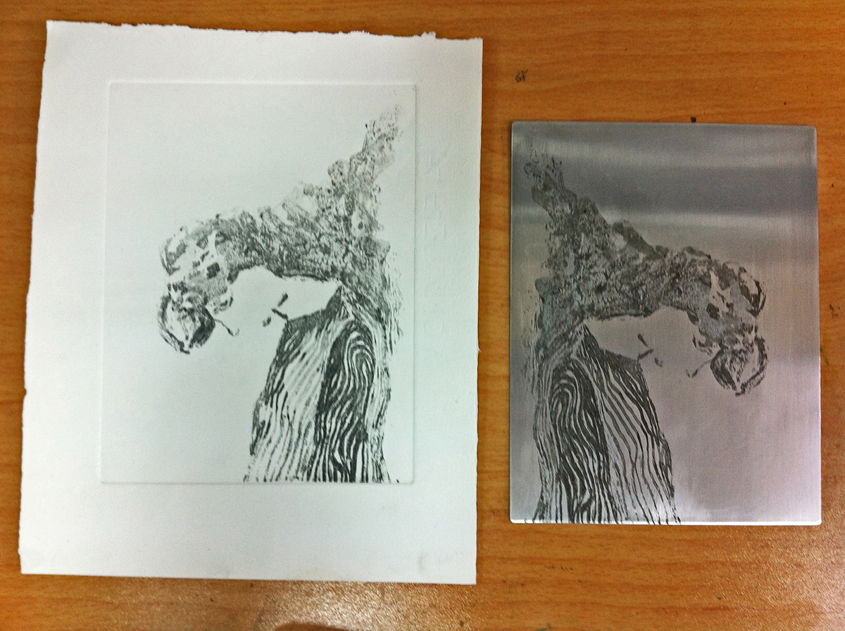 engraving etching printmaking Printmaker portrait young woman intaglio estampe