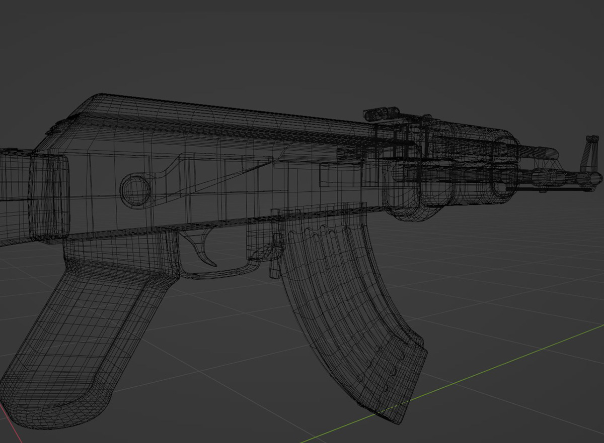 Gun Weapon 3D visualization Render AK-47 Kalashnikov ak47 Gaming ak