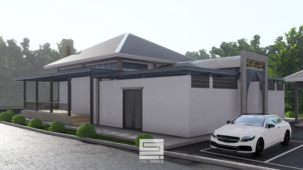 architecture visualization Render 3D surau mosque islamic masjid