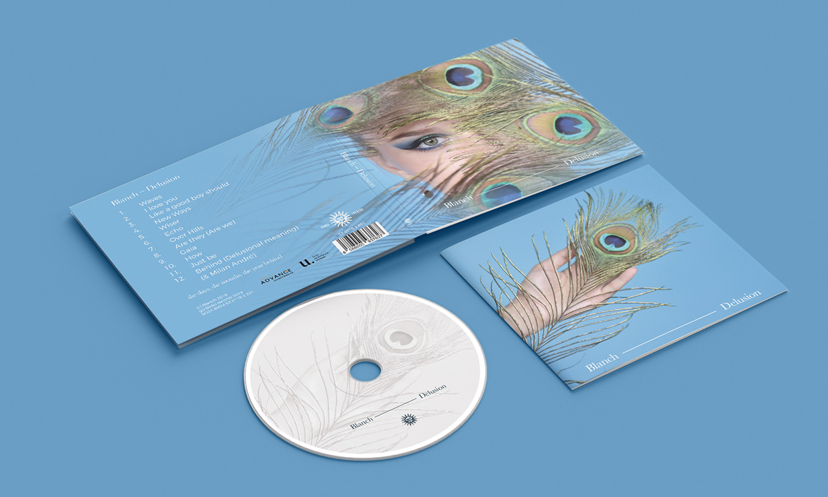 cd behun slnko Records blue peacock digisleeve cover design music packing music