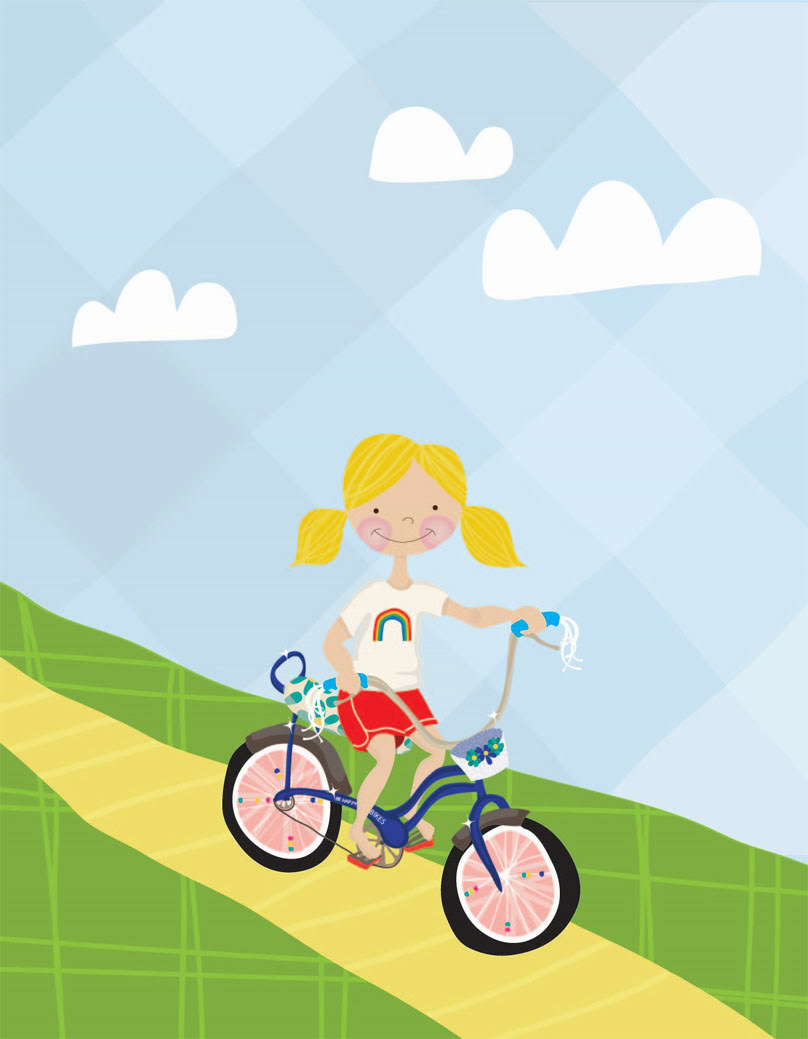 little girl riding bike
