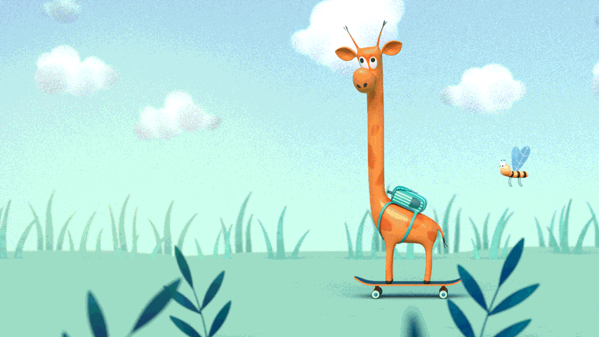 ILLUSTRATION  3D blender characters giraffe bee