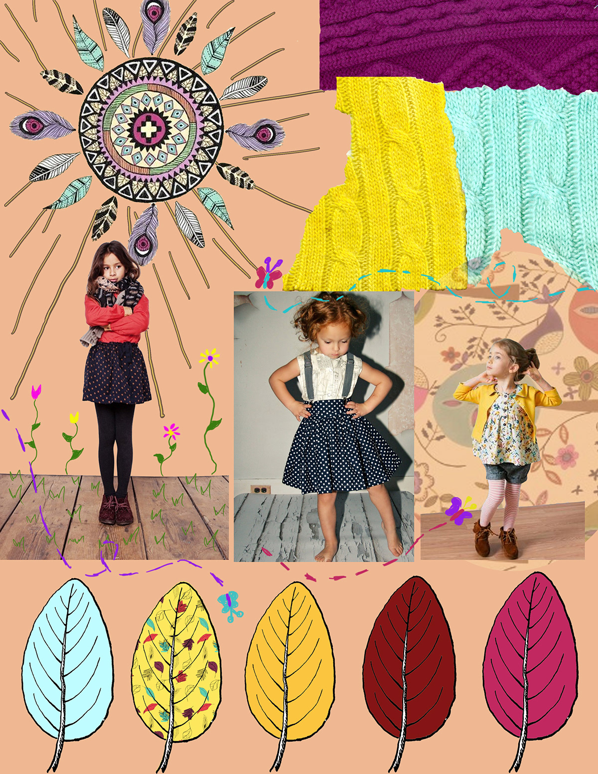Childrenswear bold colorful knit fabricdye textiledesign
