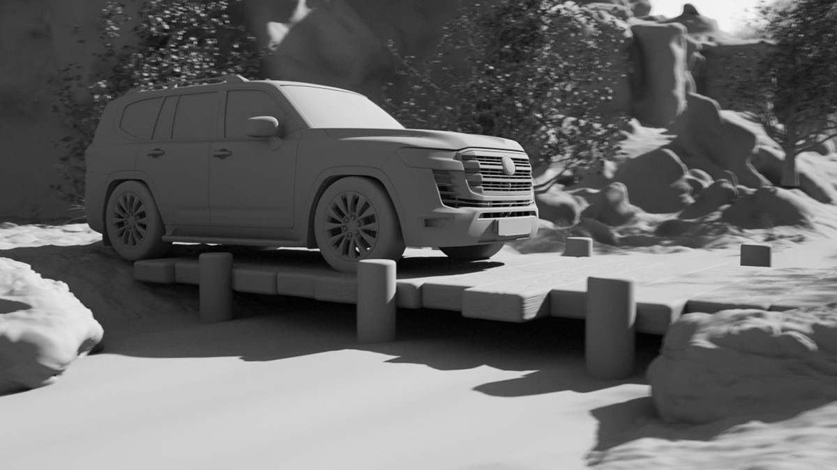 3D Advertising  Aniamtion automotive   car CGI forest motion design visualization
