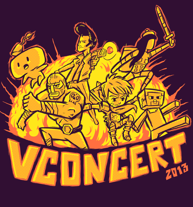Gaming VConcert indie games shirts posters minecraft Guacamelee Fez sword & sworcery Retro City Rampage
