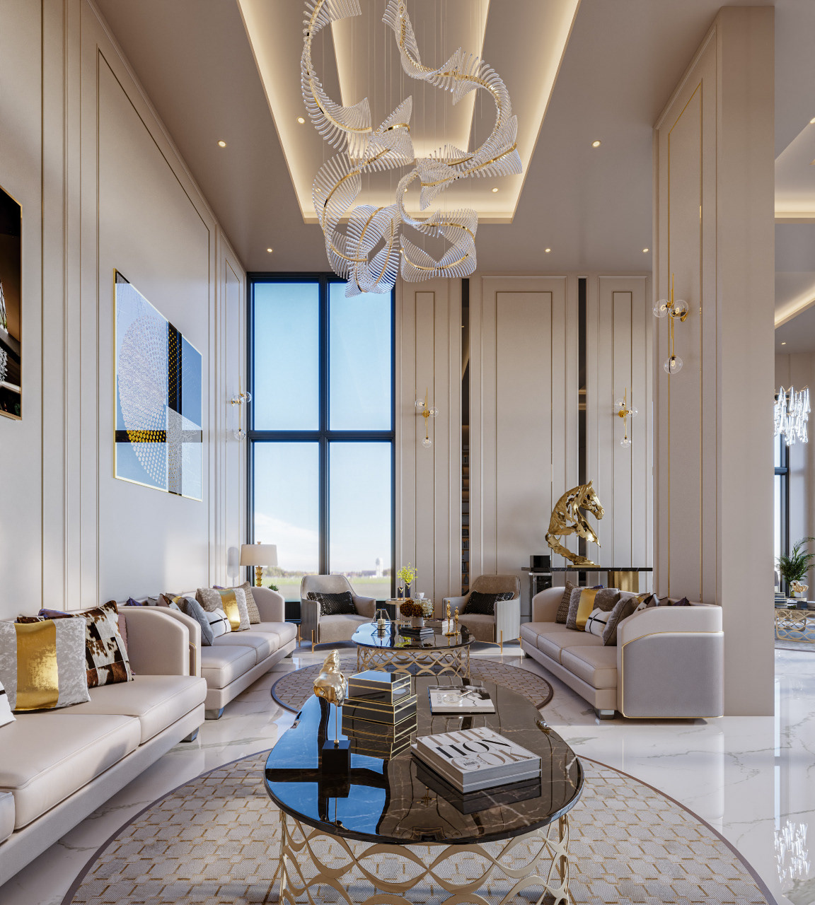 architecture dubai interior design  luxury MAJLIS Photography  Post modern Render visualization