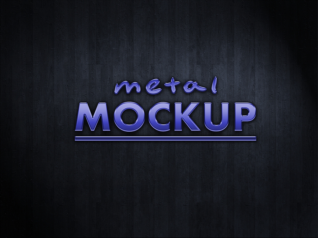 logo metal steel Mockup mock-up psd clean smart object