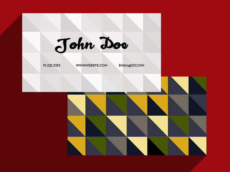 Socalarts business cards template Mockup Triangles mosaic simple clean professional print