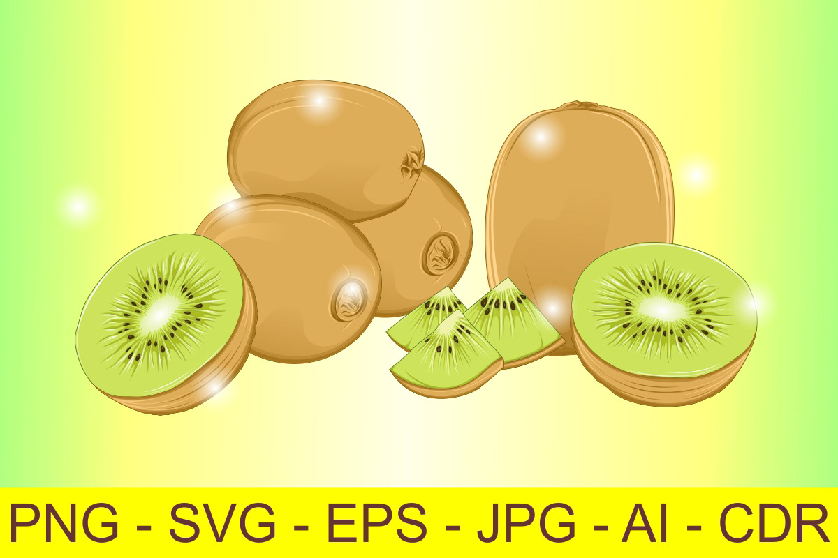fresh Fruit fruits green kiwi kiwifruit vector vector art Vector Illustration vectorart