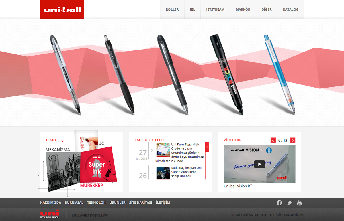 Web design UI geometric paper uniball uni-ball roller Jel jetstream Posca pencil