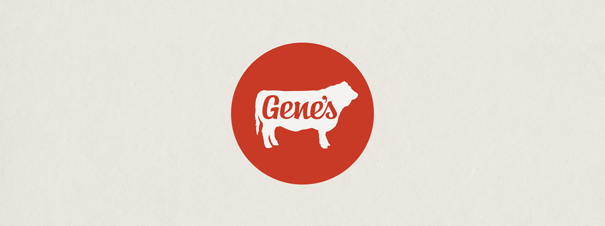 Genes sausage shop lincoln square chicago logo print Web vintage Retro modern fresh store Signage