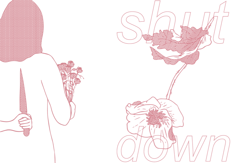 mental illness BPD Zine  flower graphic floral dotwork