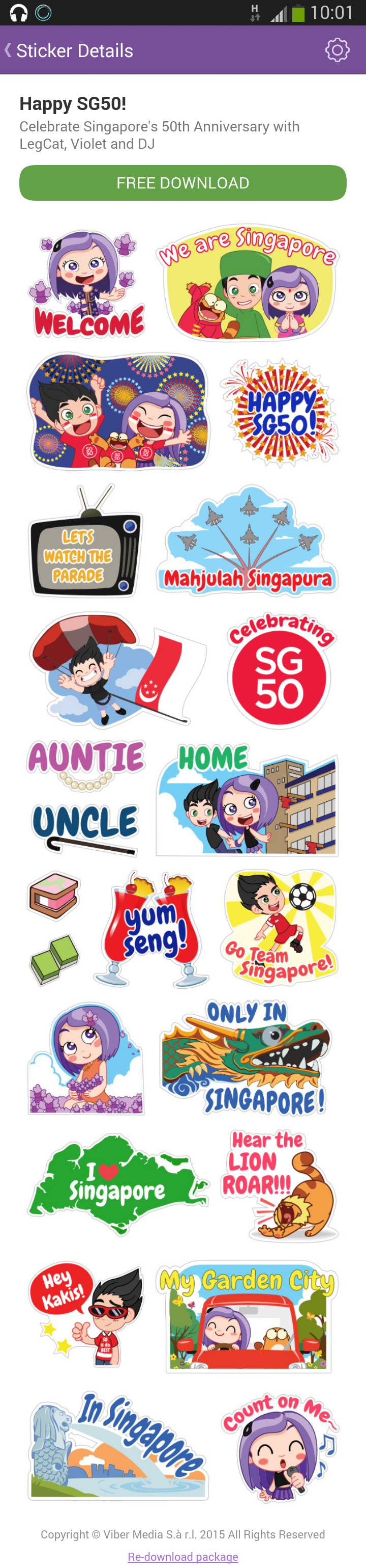 viber messaging app stickers singapore