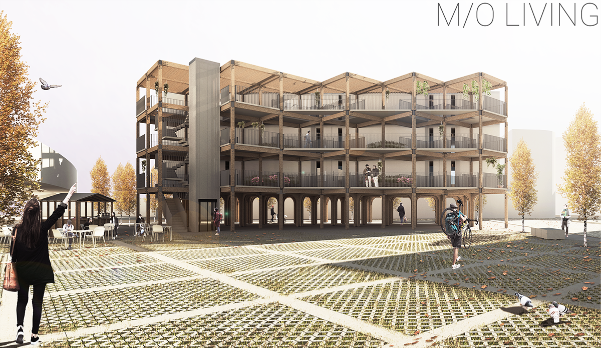 Competition design proposal student project plyboard London housing affordable visualization visual architecture