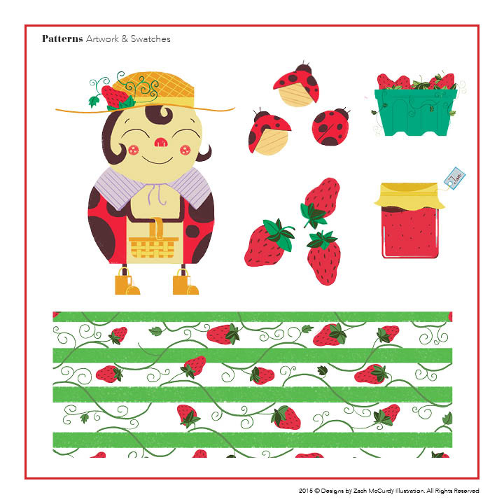 design strawberry patch ladybug basket children baby pattern SCAD mccurdy Zach jam