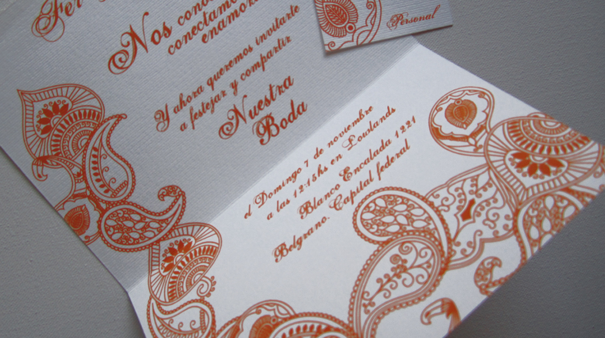 Event identity wedding card pattern Illustrator orange indian India