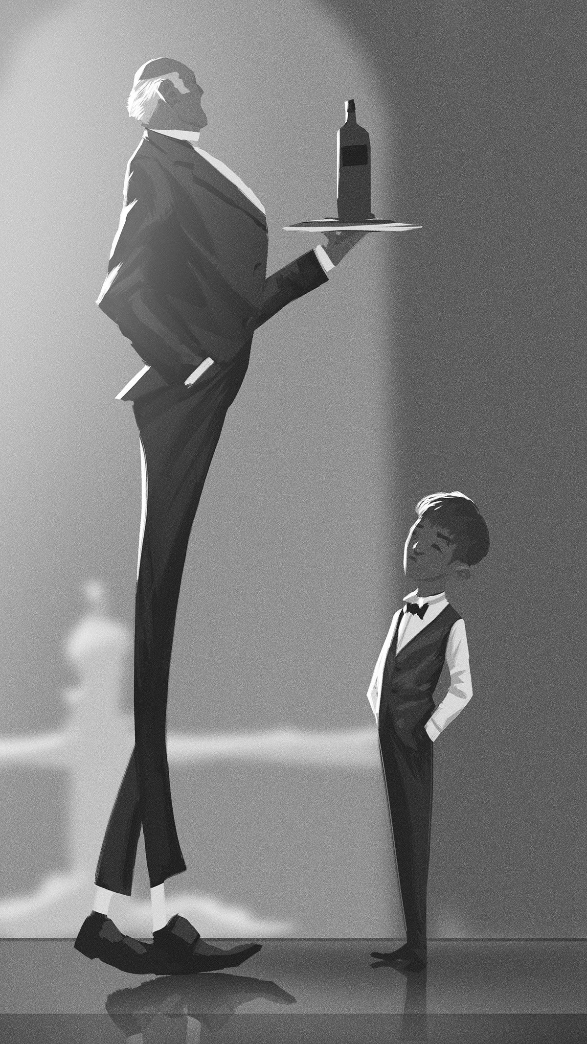 black and white concept art Animation Art mikeredman
