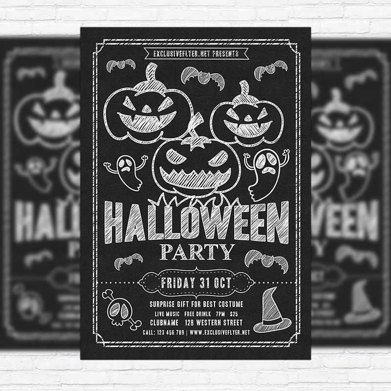 backgrounds Black Friday chalk chalk board club dj Event flyer face book Fall Halloween halloween bash Halloween party halloween template horror