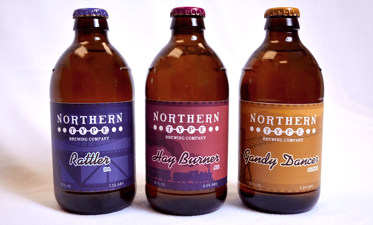 beer bottle branding  brewery brewing Label logo Logo Design railroad vintage