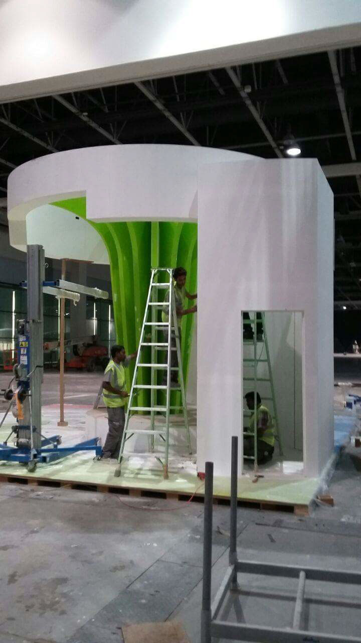 green cirque du soliel jungle Theme mushroom coloumn photo area mobile charge stand etisalat UAE