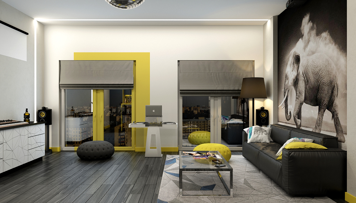 Minimalism art Interior dj design resedential apartment contemporary