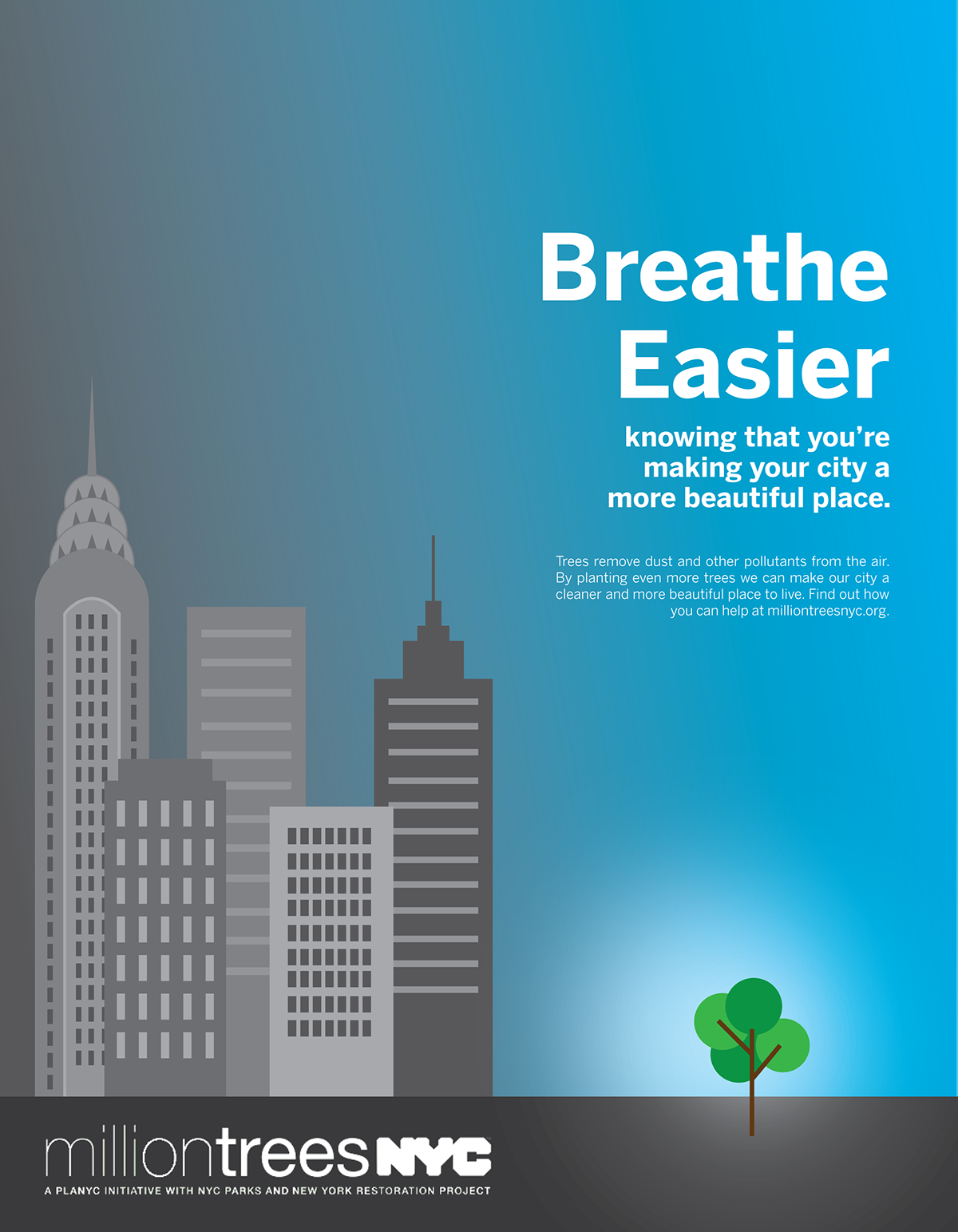 Million Trees NYC ad campaign New York Breathe Easier