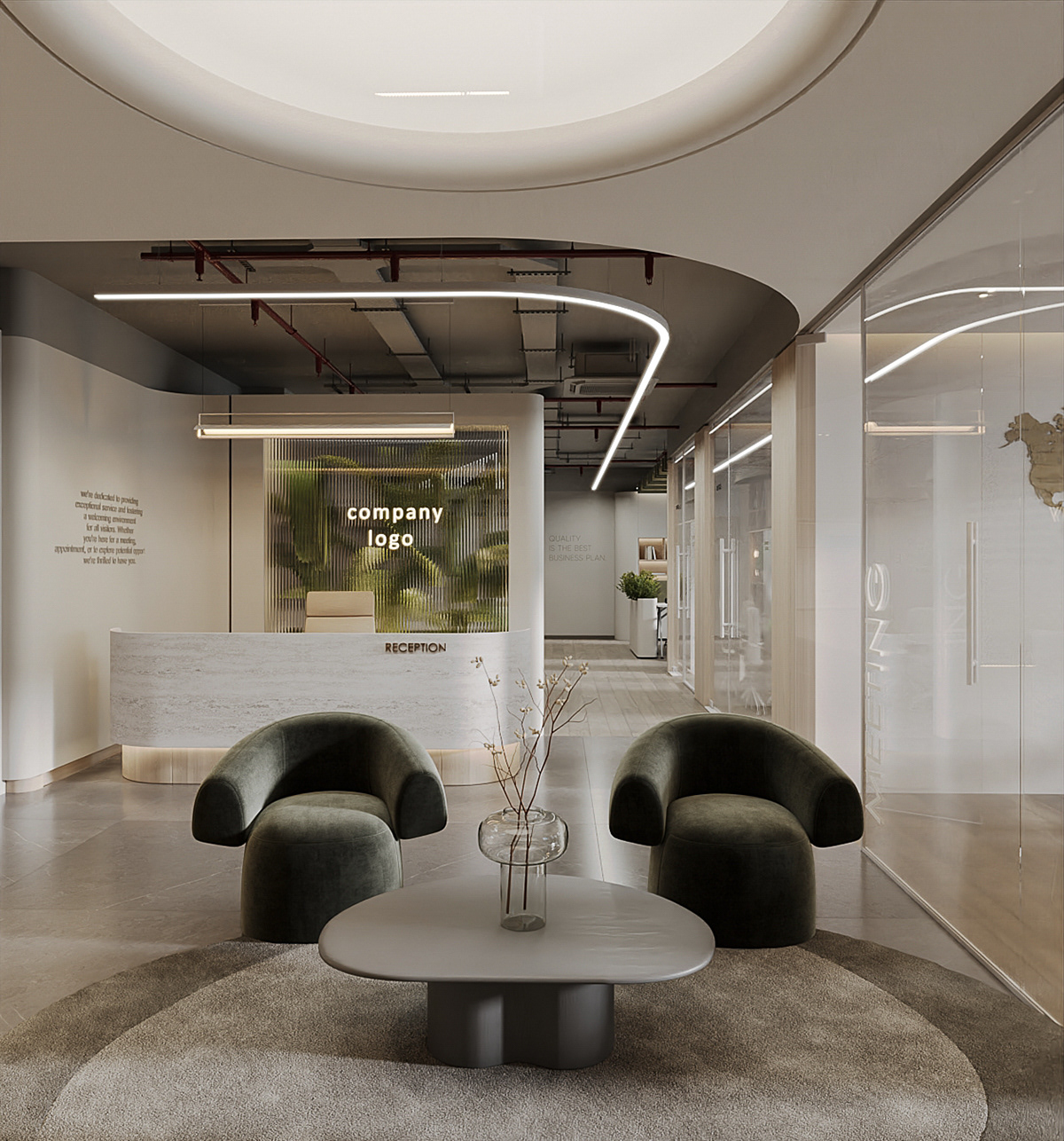 Office admin 3ds max visualization interior design  modern design