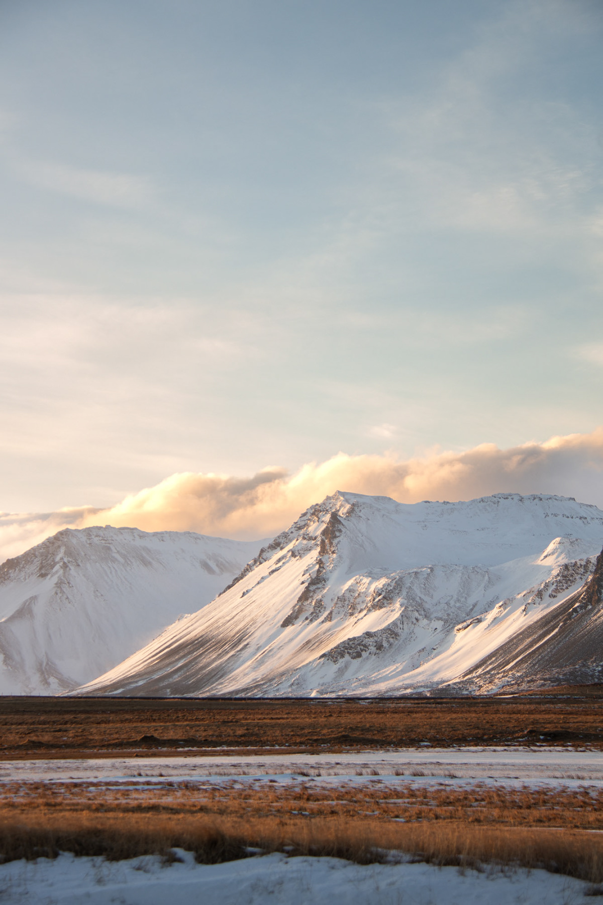 paisaje nieve islandia montañas naturaleza cascadas