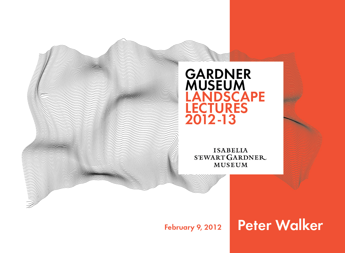Gardner Museum Landscape Lectures2012-13 poster postcards White clean identity one color net fine lines white space fabric