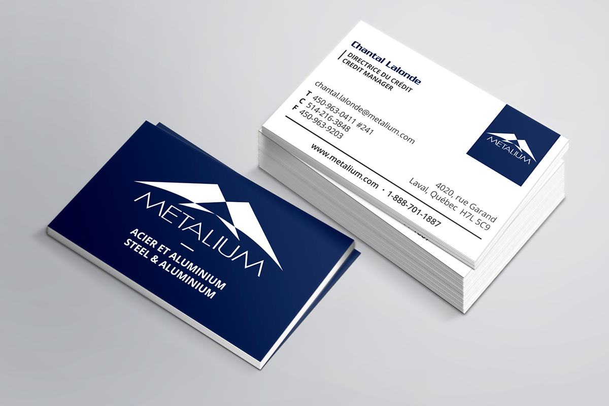 Business Cards cartes d'affaires metal aluminium steel acier aluminum lettering lettrage Catalogue