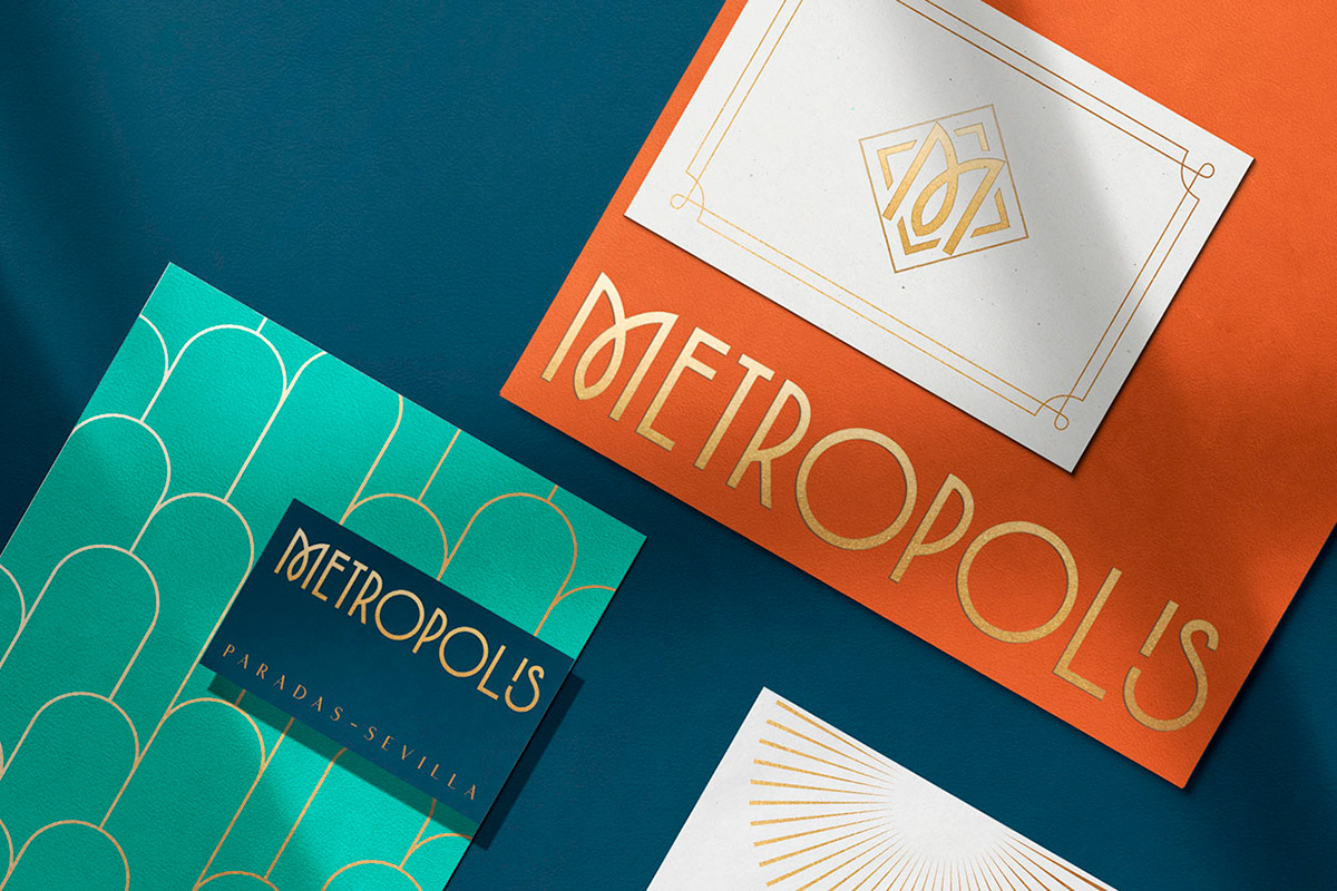 art deco Art Noveau branding  logos metropolis