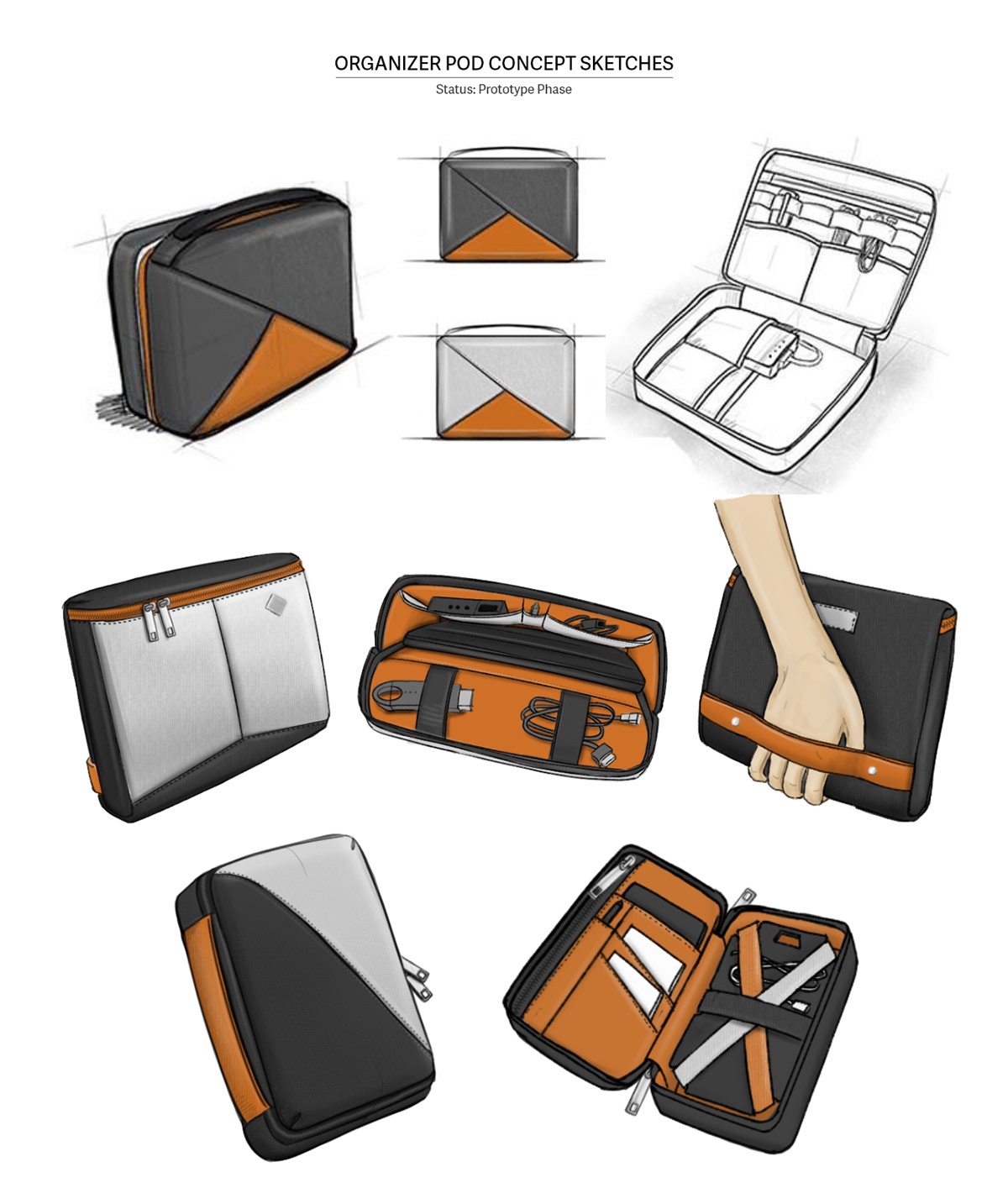 soft goods bags backpack Tote industrial design  sketching