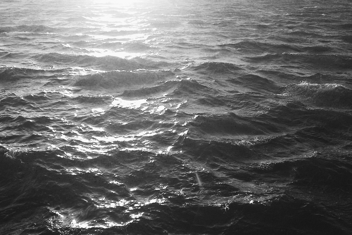 sea black and white