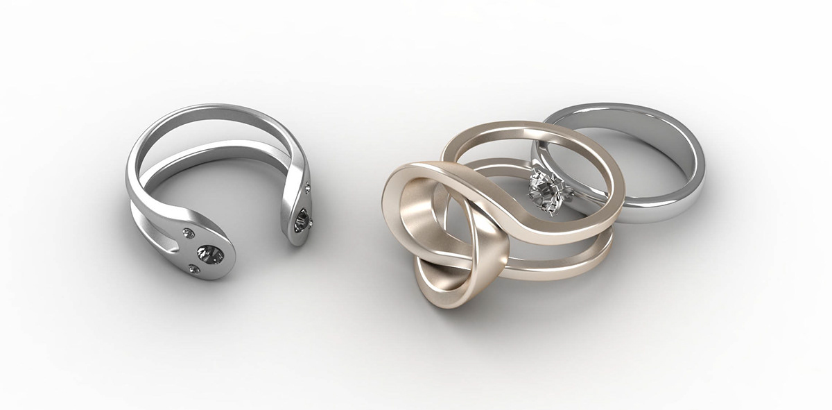 Multipurpose versatility solitaire ring gold diamond  Gems jewel set accessories group