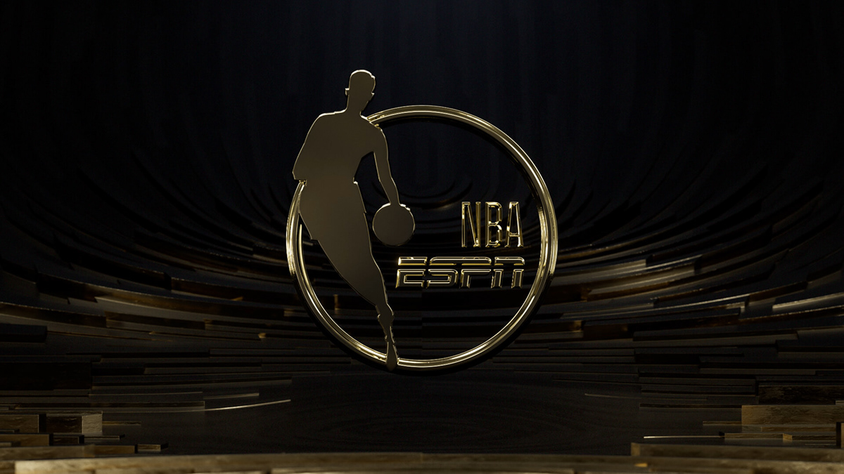 basketball ESPN Broadcast Graphics gold black on black identity 3d animation motion design NBA